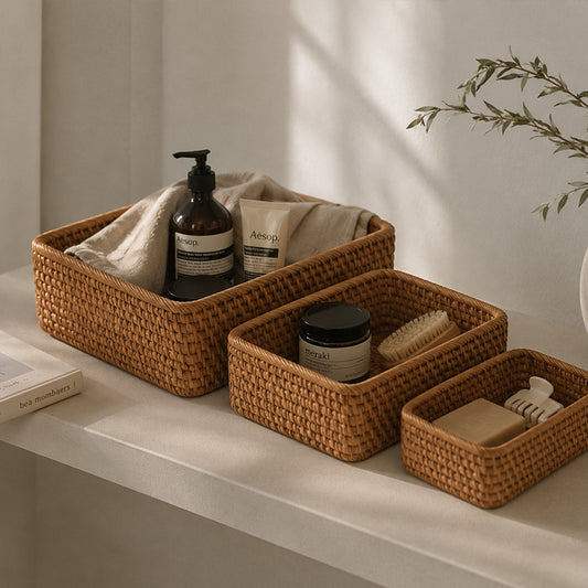 Natural Rattan Storage Baskets